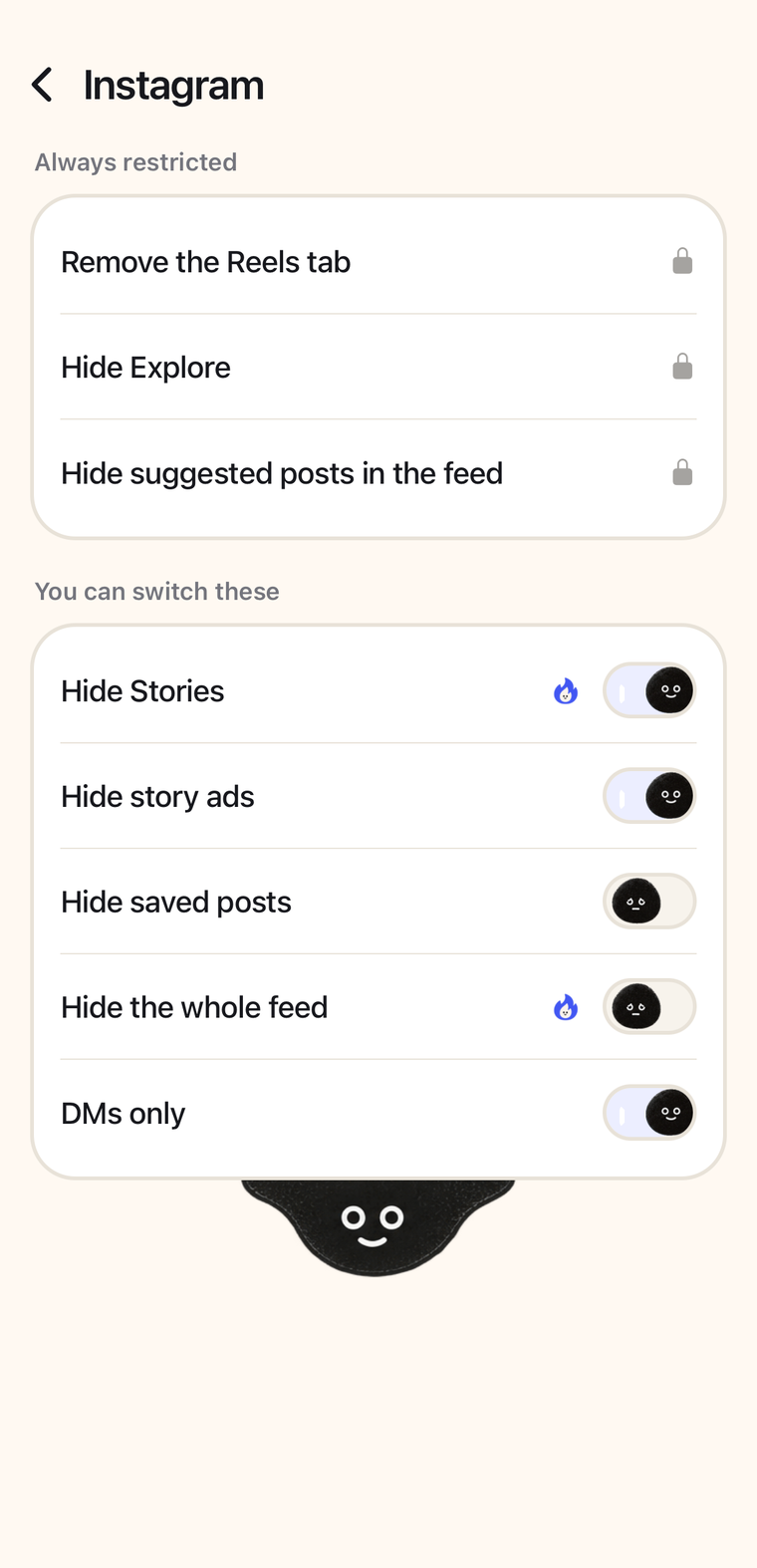 Choosing what to hide on Instagram
